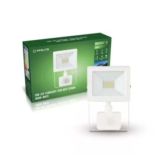 Asalite LED Fehér Reflektor Slim 20W 4500K (1800 lumen) + Mozgásérz-5999565666088 2 kép
