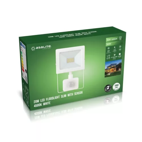 Asalite LED Fehér Reflektor Slim 20W 4500K (1800 lumen) + Mozgásérz-5999565666088 3 kép