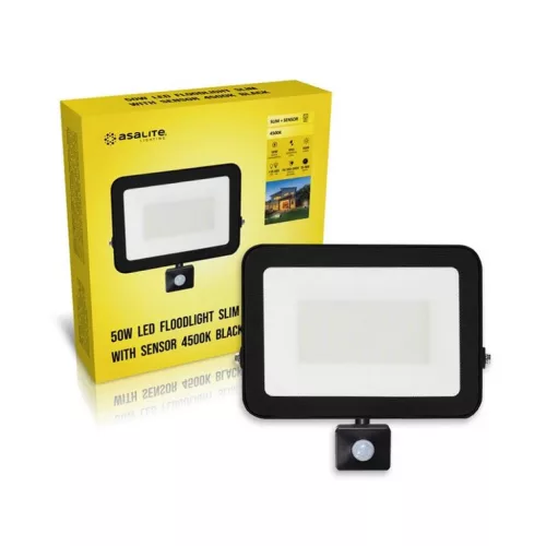 Asalite LED Reflektor Slim 50W 4500K (4500 lumen) + Mozgásérzékelő-5999565666910 2 kép