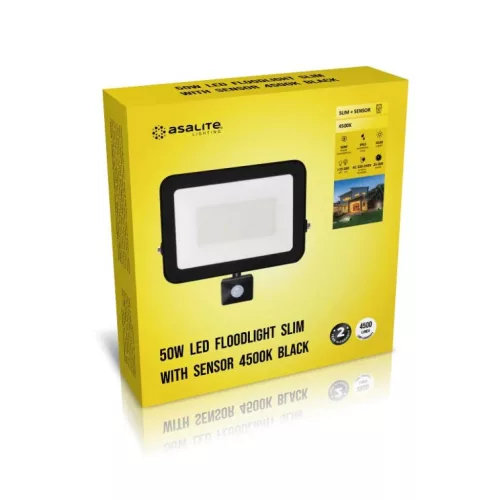 Asalite LED Reflektor Slim 50W 4500K (4500 lumen) + Mozgásérzékelő-5999565666910 3 kép