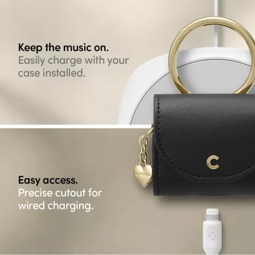 AirPods 3 Spigen Cyrill Mini Bag bőr tok fekete (ASD02158)-8809756640308 4 kép