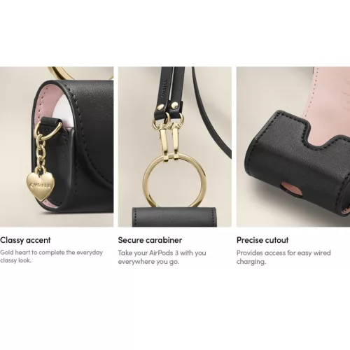 AirPods 3 Spigen Cyrill Mini Bag bőr tok fekete (ASD02158)-8809756640308 5 kép