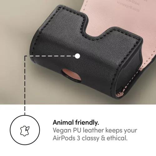 AirPods 3 Spigen Cyrill Mini Bag bőr tok fekete (ASD02158)-8809756640308 7 kép