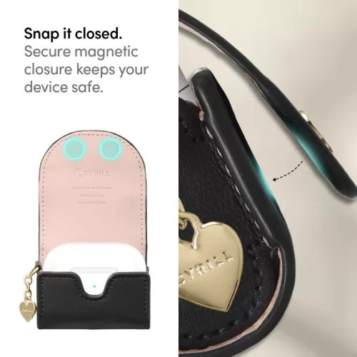 AirPods 3 Spigen Cyrill Mini Bag bőr tok fekete (ASD02158)-8809756640308 8 kép