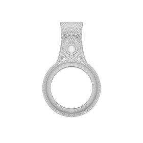 AirTag kulcstartó, tok fehér színben műbőr hatású 