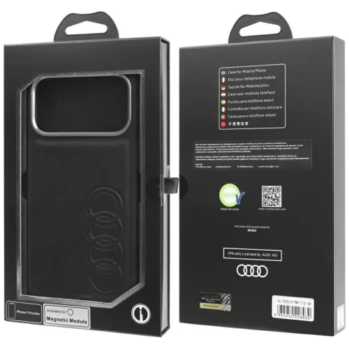  iPhone 17 Pro Max fekete Audi TT szintetikus bőr MagSafe tok-6955250228930 10 kép