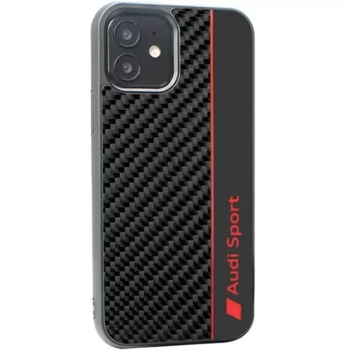  iPhone 11 / Xr 6.1" fekete/fekete Audi Carbon Fiber Stripe keménytok-6955250224864 3 kép