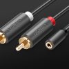 2xRCA kábel (Cinch) jack 3.5 mm 25cm fekete UGREEN AV102-6957303815616 4 kép