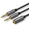Ugreen 3.5mm elosztó, adapter audio és mikrofon jelre 20Cm fekete (A-6957303828999 1 kép