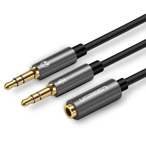 Ugreen 3.5mm elosztó, adapter audio és mikrofon jelre 20Cm fekete (A-6957303828999 1 kép