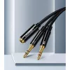 Ugreen 3.5mm elosztó, adapter audio és mikrofon jelre 20Cm fekete (A-6957303828999 3 kép