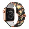 Apple Watch 38/40/41mm szilikon óraszíj virág mintás fekete-sárga- 1 kép