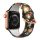 Apple Watch 38/40/41mm szilikon óraszíj virág mintás fekete-sárga- 1 kép