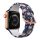 Apple Watch 38/40/41mm szilikon óraszíj virág mintás kék-rózsasz- 1 kép