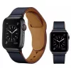 Apple Watch 4/5/6/7/8/SE (38/40/41mm) PU bőr óraszíj tengerészkék- 1 kép