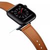 Apple Watch 4/5/6/7/8/SE (38/40/41mm) PU bőr óraszíj világosbarna - 2 kép