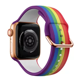 Apple Watch 38/40/41mm szilikon óraszíj szivárvány mintás Alphaja- 1 kép