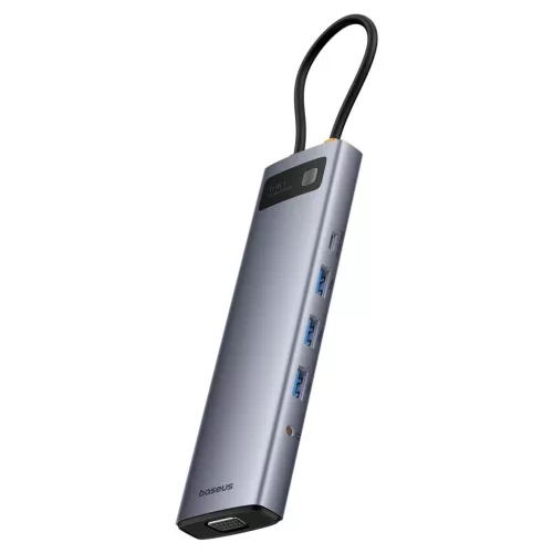 HUB 11in1 Baseus Metal Gleam Series USB-C to USB-C PD / 3x USB-A 3.0 /-6932172636562 2 kép