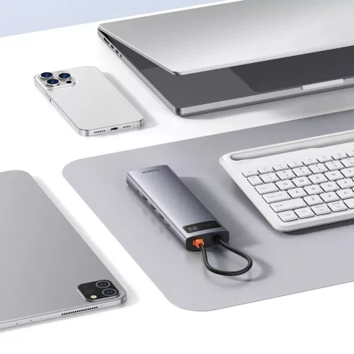 HUB 11in1 Baseus Metal Gleam Series USB-C to USB-C PD / 3x USB-A 3.0 /-6932172636562 9 kép