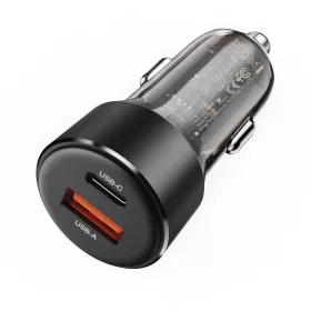 Acefast B12 autós töltő 60W USB-A / USB-C - fekete-6974316282914 2 kép