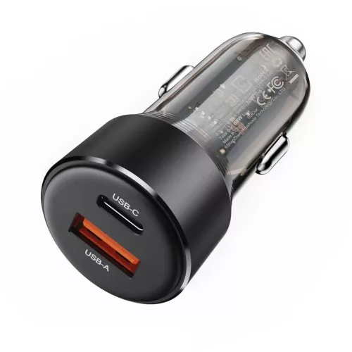 Acefast B12 autós töltő 60W USB-A / USB-C - fekete-6974316282914 2 kép