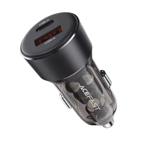Acefast B12 autós töltő 60W USB-A / USB-C - fekete-6974316282914 3 kép