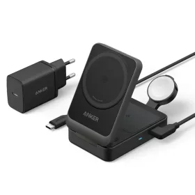 Vezeték nélküli töltő Anker MagGo 3in1, 15W, 1.67A, fekete B25573-194644157128 1 kép