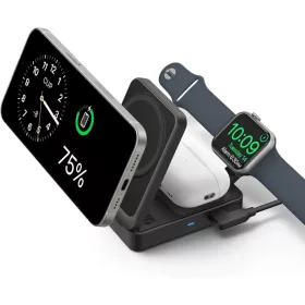 Vezeték nélküli töltő Anker MagGo 3in1, 15W, 1.67A, fekete B25573-194644157128 2 kép