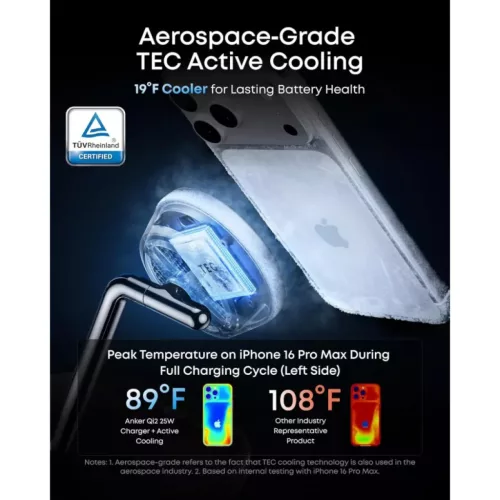 Anker Prime MagGo AirCool 3in1 vezeték nélküli töltő, 25W, fekete-194644268039 3 kép