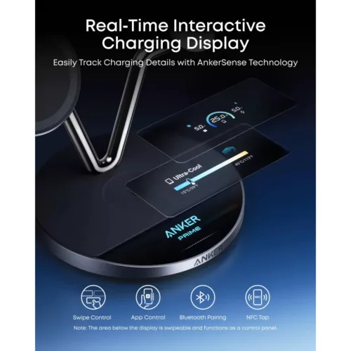 Anker Prime MagGo AirCool 3in1 vezeték nélküli töltő, 25W, fekete-194644268039 5 kép