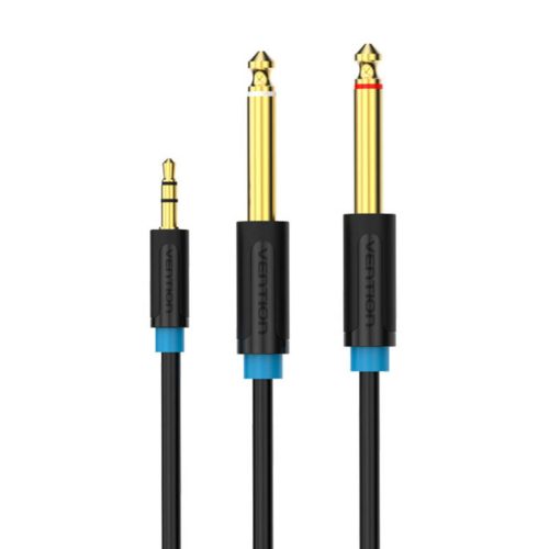 3,5 mm TRS férfi - 2x 6,35 mm férfi audió kábel 1m Vention BACBF (-6922794728578 1 kép