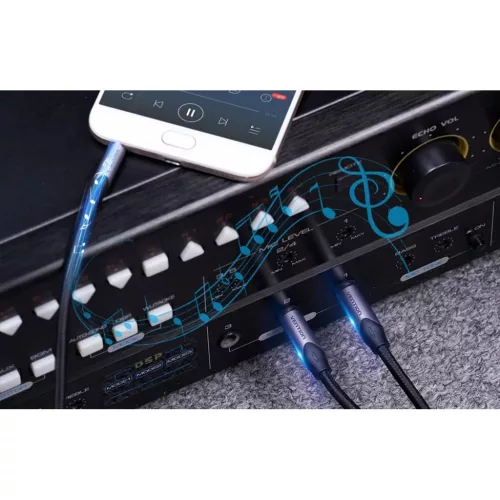Audio kábel 3,5mm apa - 2x jack 6,35mm apa Vention BARHK 8m-6922794790278 6 kép