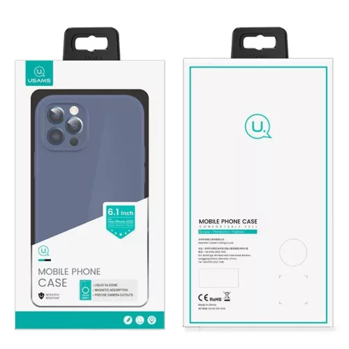 iPhone 12 Pro USAMS US-BH730 MagSafe Liquid Silicon tok narancssárga-6958444968896 2 kép