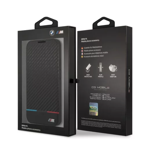 Samsung Galaxy S22+ Plus BMW M PC / TPU Tricolor Carbon hatású flipt-3666339043391 6 kép
