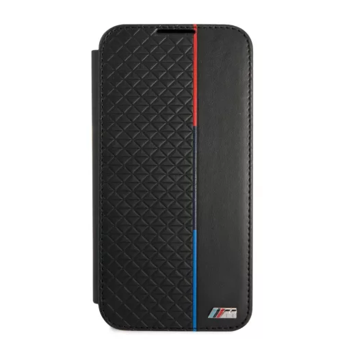Samsung Galaxy S22+ Plus BMW PU Triangles Tricolor fliptok fekete (BMB-3666339043339 4 kép