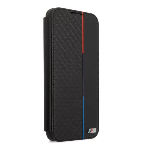 Samsung Galaxy S22+ Plus BMW PU Triangles Tricolor fliptok fekete (BMB-3666339043339 6 kép