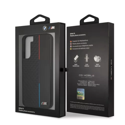 Samsung Galaxy S22+ Plus BMW PU Triangles Tricolor tok fekete (BMHCS22-3666339043308 3 kép