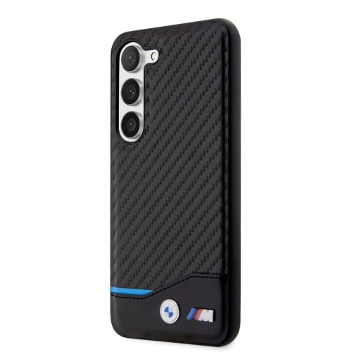 Samsung Galaxy S23 Plus BMW M PU Carbon Blue Line tok fekete-3666339114589 7 kép
