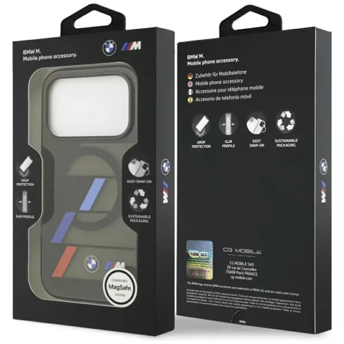  iPhone 17 Pro Fekete BMW M IML fém gombok trikolor vonalak MagSafe t-3666339487423 8 kép