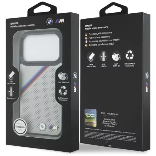 iPhone 17 Pro BMW M Tricolor Metal Logo MagSafe tok szürke-3666339480387 8 kép