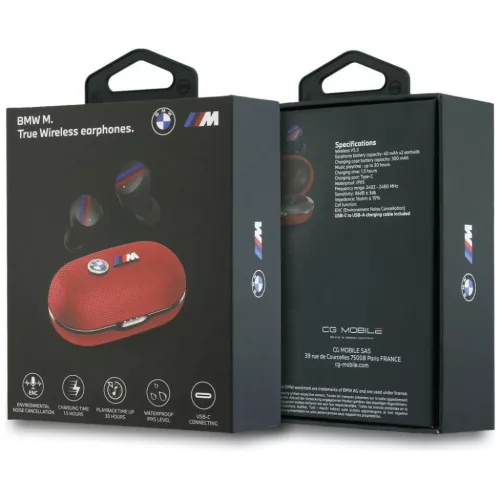 BMW bluetooth fülhallgató TWS Metal Logo ENC piros-3666339593872 6 kép
