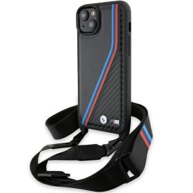    iPhone 15 / 14 / 13 fekete BMW M Edition Carbon Tricolor Lines & Pánthordozó tok