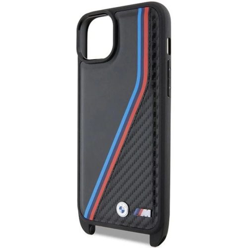  iPhone 15 / 14 / 13 fekete BMW M Edition Carbon Tricolor Lines & Pán-3666339235659 5 kép