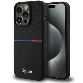  iPhone 15 Pro Fekete BMW M Szilikon Mintás MagSafe tok