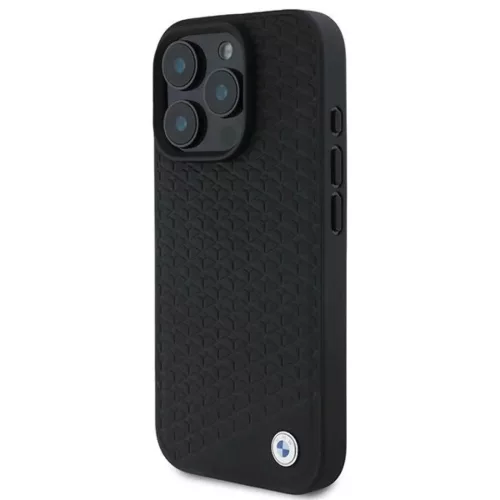  iPhone 16 Pro Max Fekete BMW Signature bőrtok Diamond Metal Logo Mag-3666339323233 2 kép