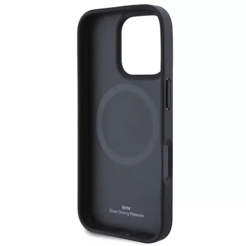  iPhone 16 Pro Max Fekete BMW Signature bőrtok Diamond Metal Logo Mag-3666339323233 7 kép