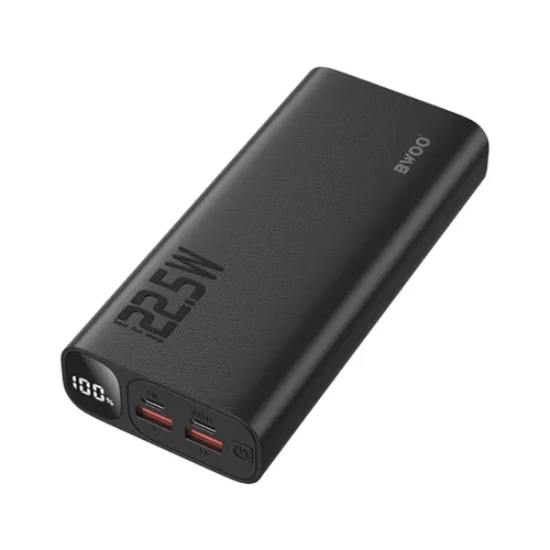 BWOO 20W 20000 mAh power bank LCD kijelzővel, fekete-6933654807555 2 kép
