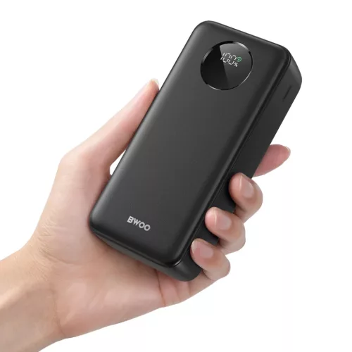 BWOO 22,5W 30000 mAh powerbank LCD kijelzővel, fekete-6933654814973 4 kép