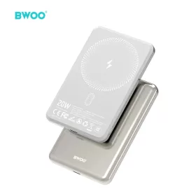 Ultra Slim Power Bank 5000mAh mágneses töltéssel P79 világosszürk-6933654817455 2 kép