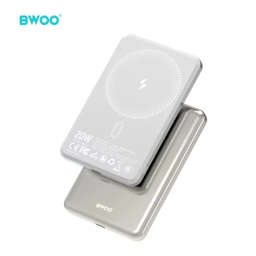 Ultra Slim Power Bank 5000mAh mágneses töltéssel P79 világosszürk-6933654817455 2 kép